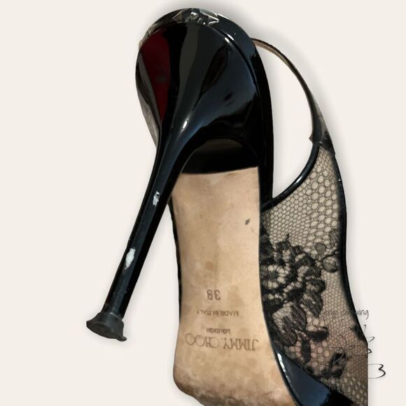 Jimmy Choo London Stiletto Peep Toe Heels Size 39 - Picture 5 of 10